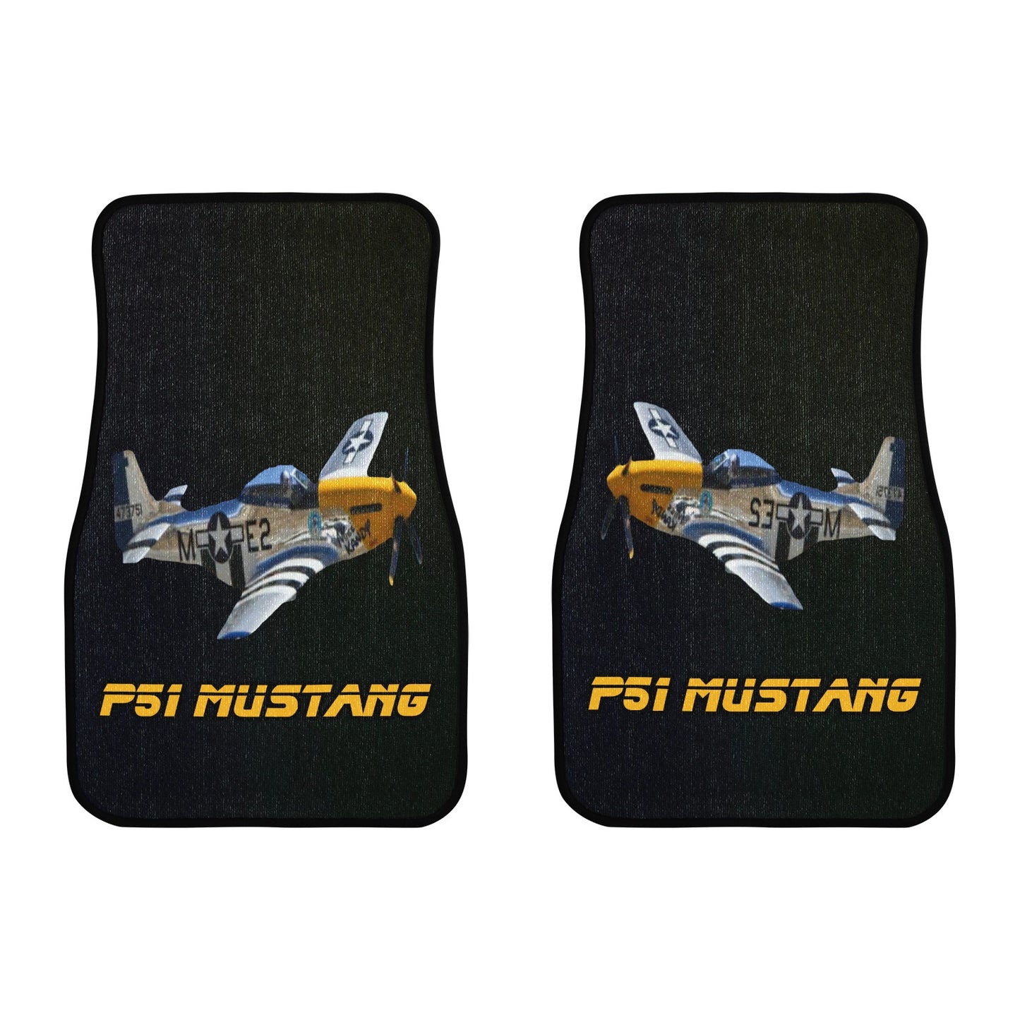 P-51 Mustang Monogram Custom Floor Mats Front Car Floor Mat (2pcs) Comes With Initials Or Name On Them...