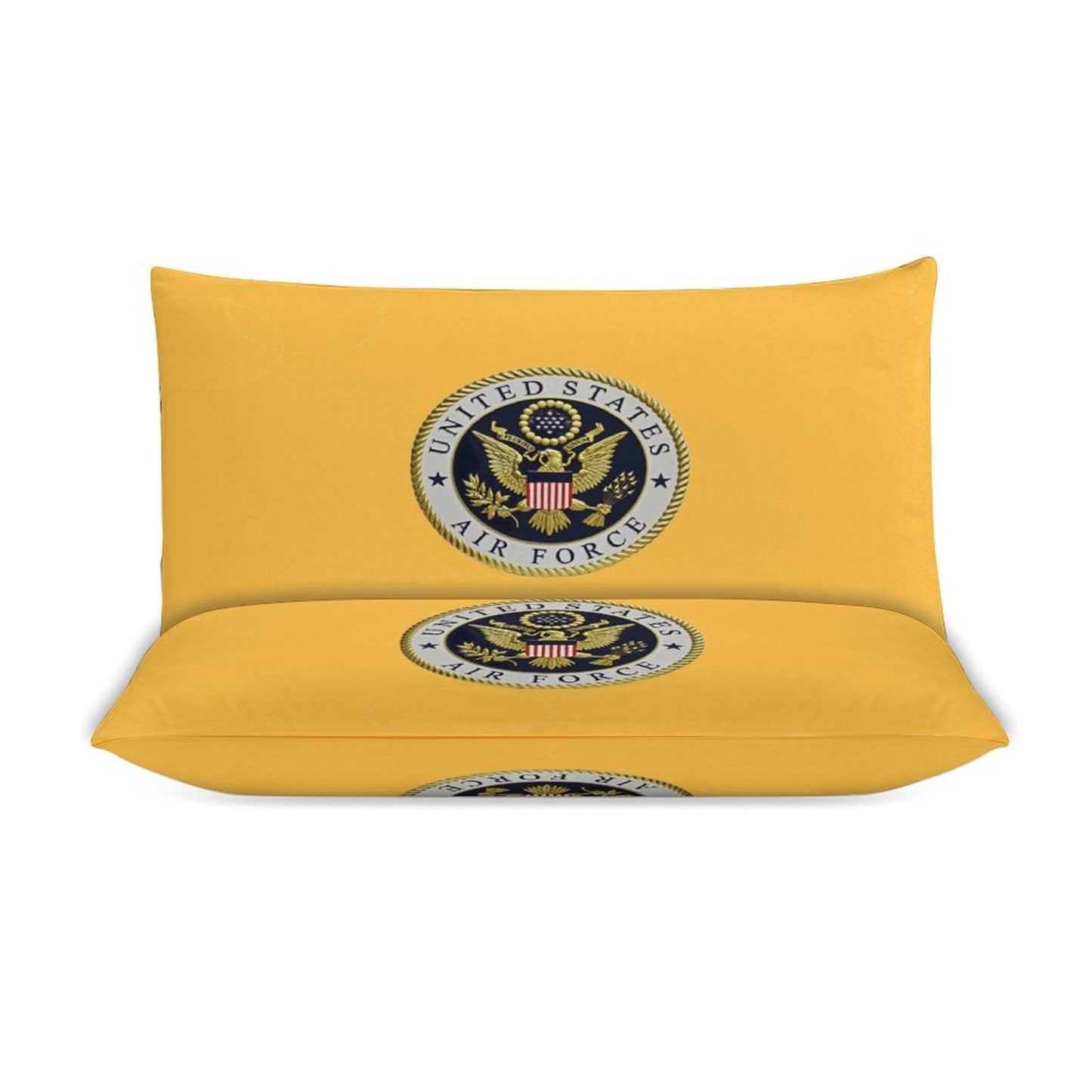 Madison Avenue U.S. Air Force Emblem Yellow 3-Piece Bedding Set 79"×90" (1 Quilt Cover + 2 Pillowcases) Comes With Name Or Rank Name On Quilt...