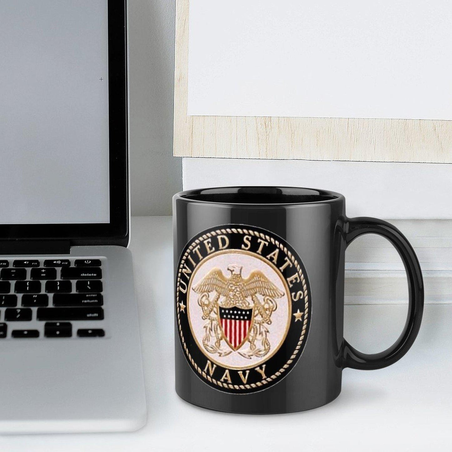 US Navy Emblem Ceramic Coffee Mug Comes With Buyer's Initial Or Rank & Name At No Additional Charge