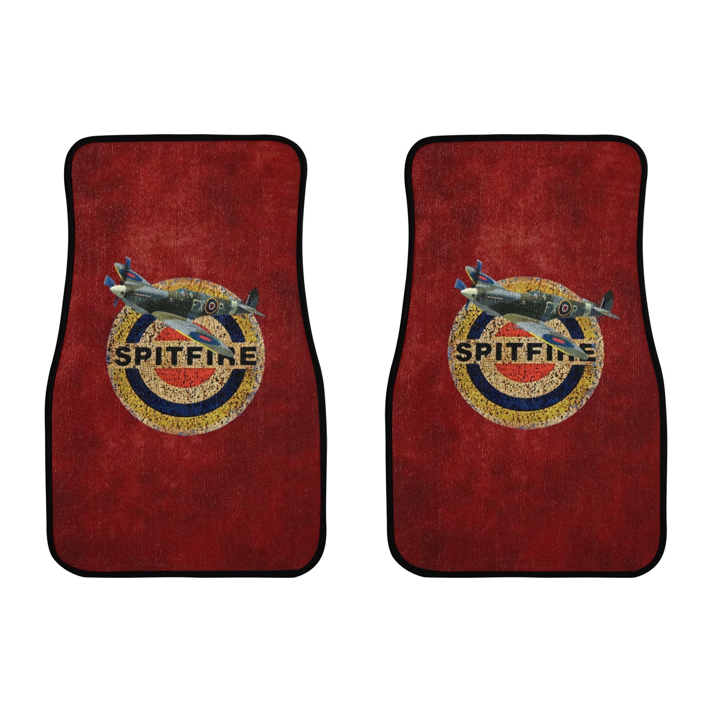 Royal Air Force Red SuperMarine Spitfire Monogram Custom Floor Mats Front Car Floor Mat (2pcs) Comes With Initials Or Name On Them...