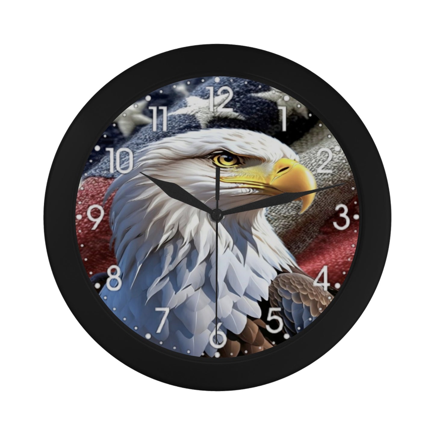 U.S. American Flag And Eagle Outer Wall Clock Circular Plastic Wall clock