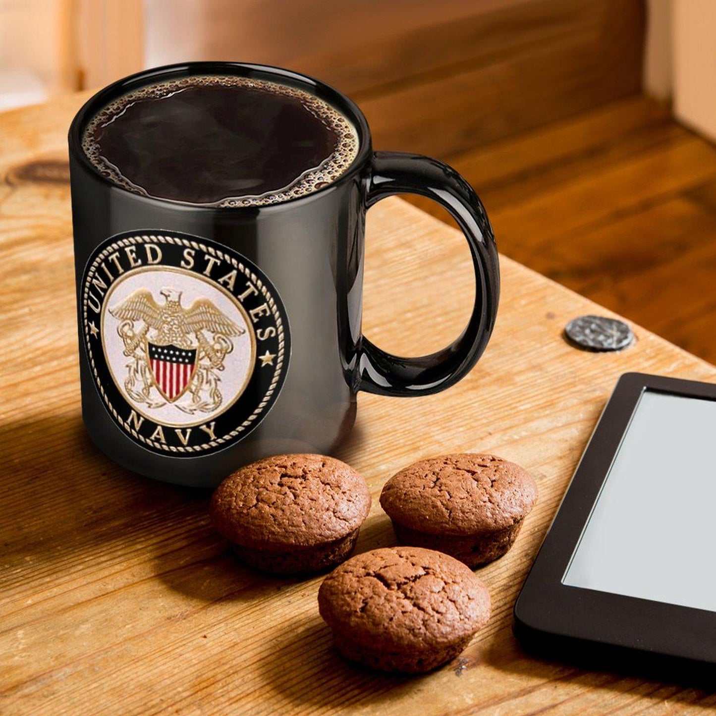 US Navy Emblem Ceramic Coffee Mug Comes With Buyer's Initial Or Rank & Name At No Additional Charge