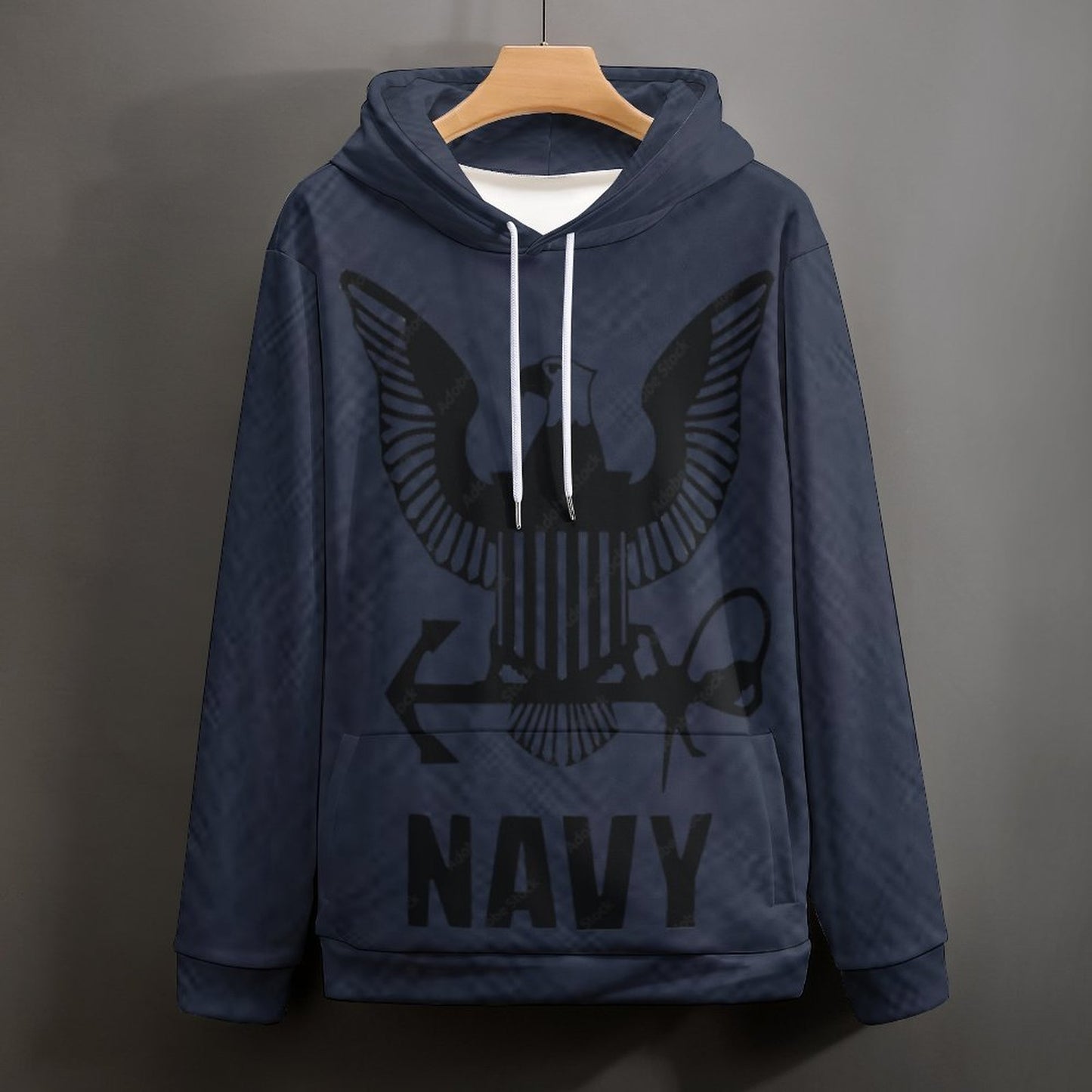 Men's Women's Madison Ave U.S. Navy Anchor Logo Soft Double Layer Loose Fitting Hoodie