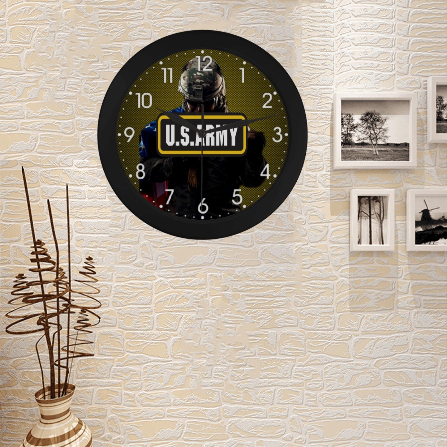 US Army & Soldier Insignia Wall Clock Circular Plastic Wall clock