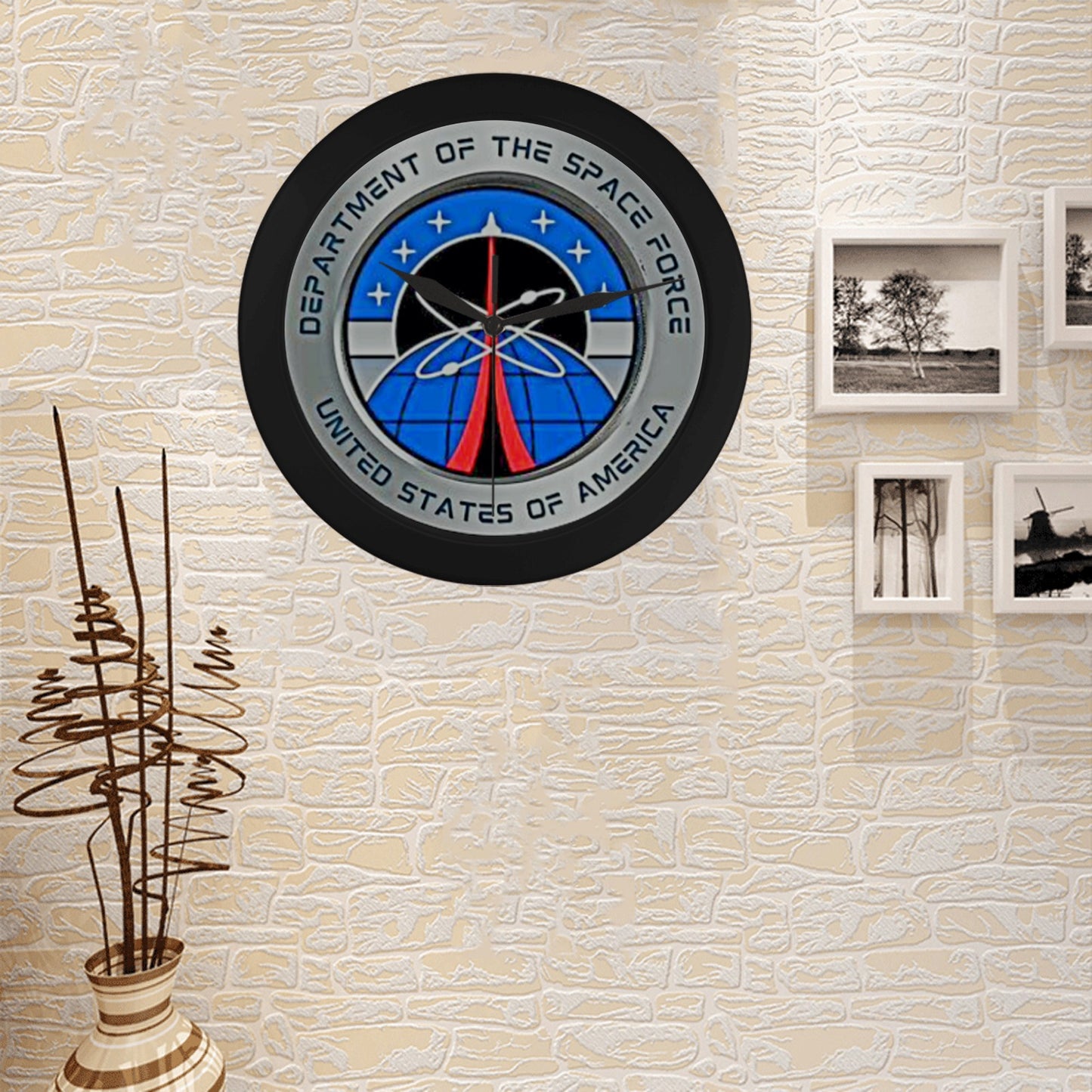 U.S. U.S. Departement Of The Space Force Outer Wall Clock Circular Plastic Wall clock