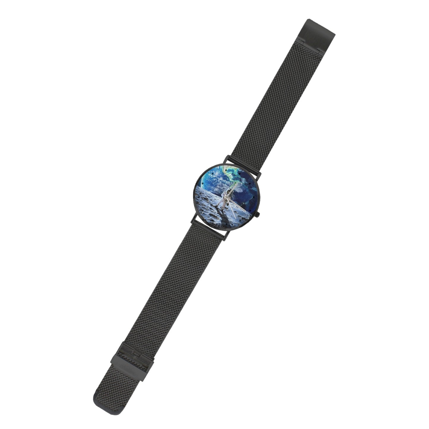 Men's Women's Karman Line View From The Moon To The Space Dial Waterproof Monogram Black Stainless Steel Dress Watch...