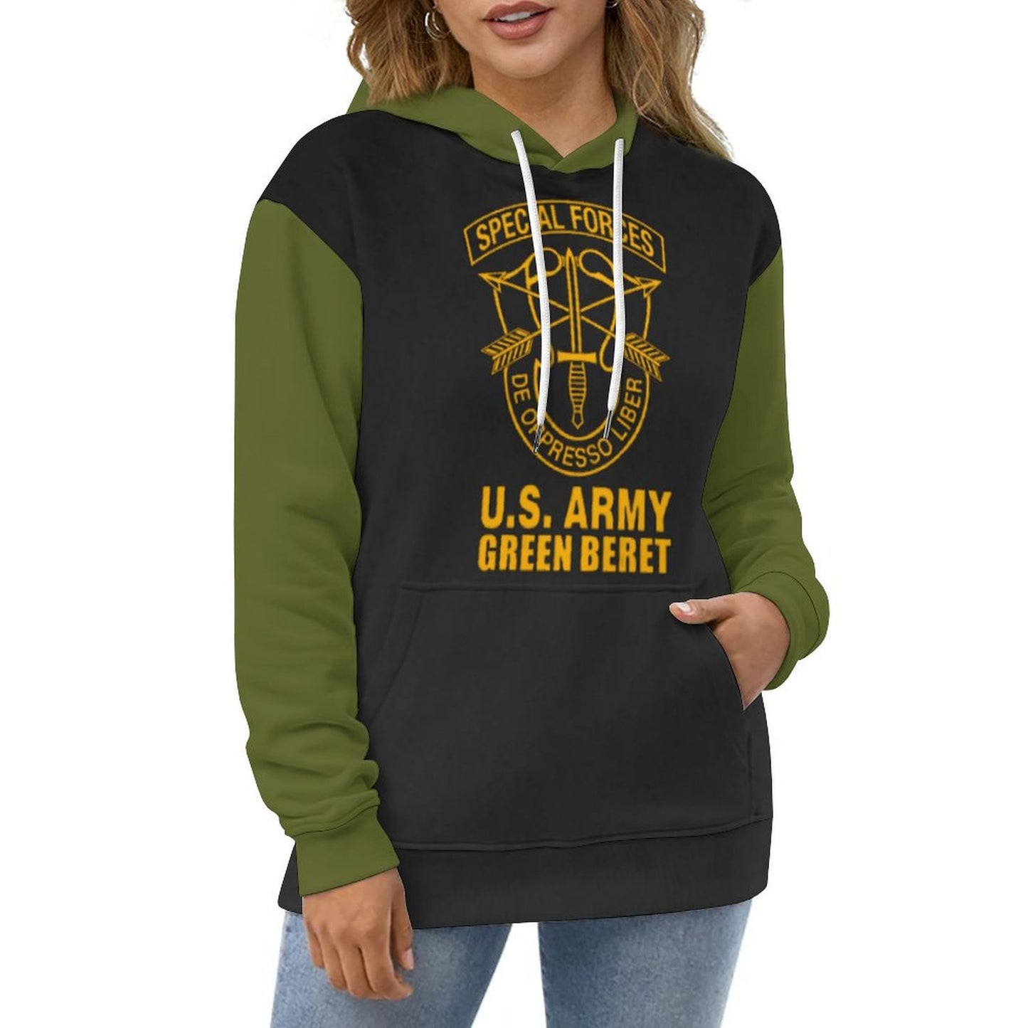 Men's Women's Madison Ave U.S. Green Beret Soft Double Layer Loose Fitting Hoodie