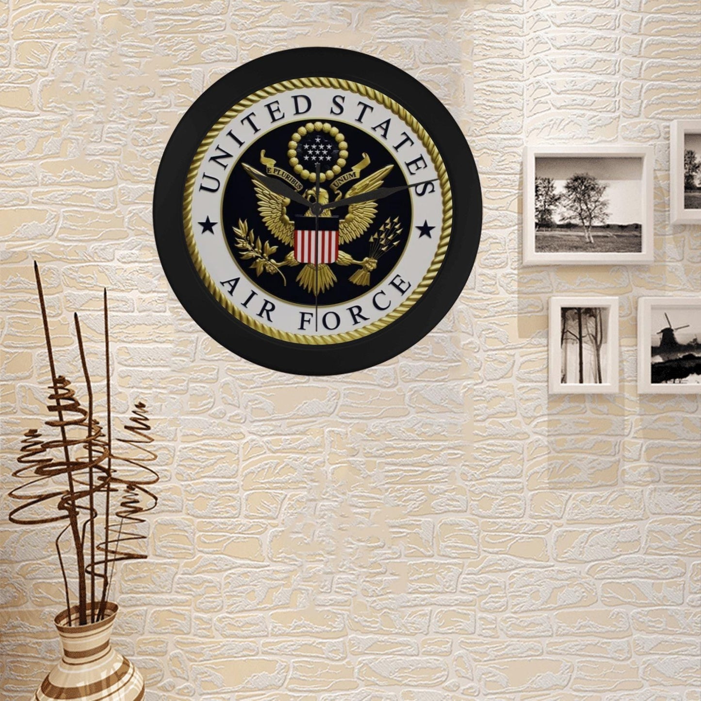 United States Air Force Emblem Round Wall Clock (9.65 Inch Round In Diameter)