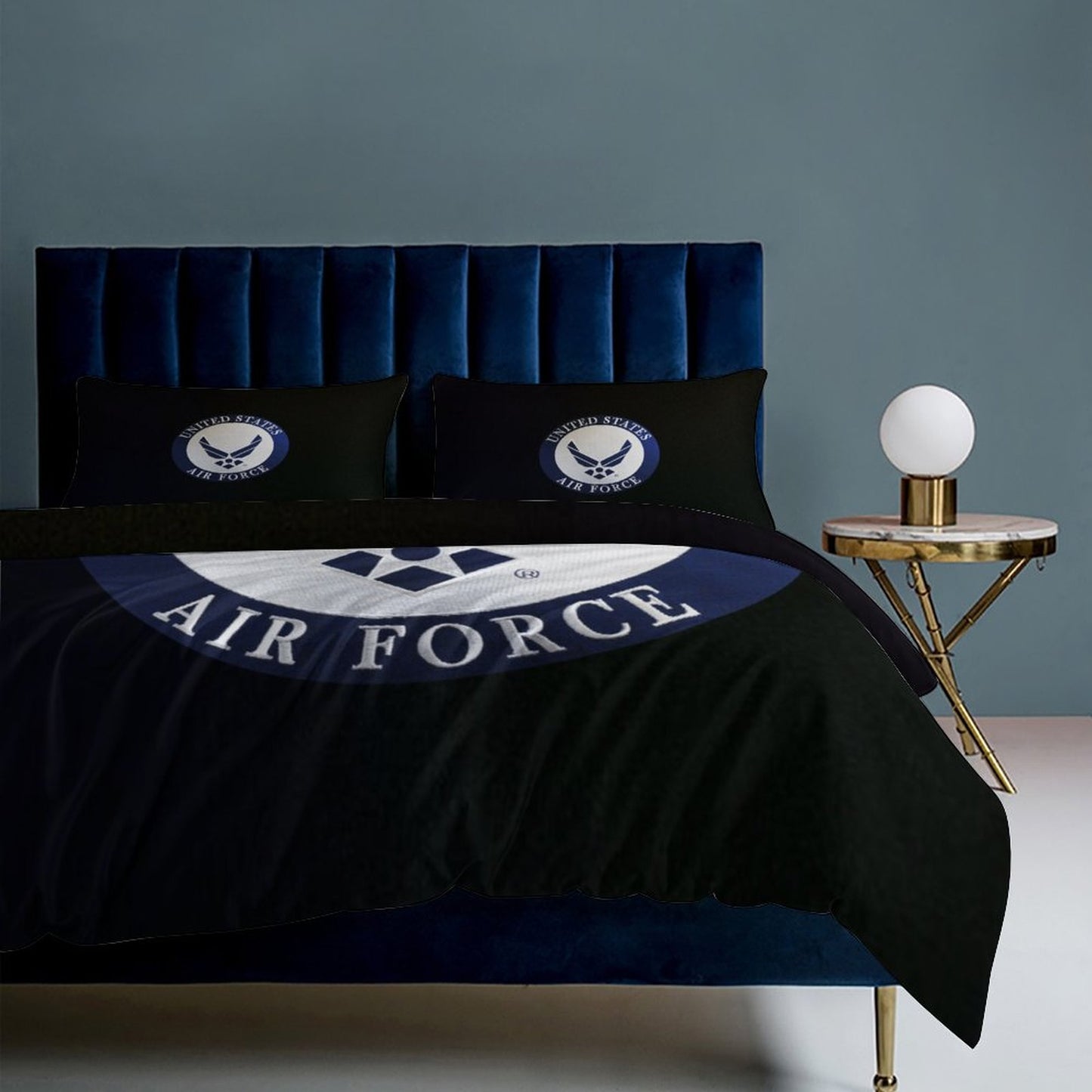 Madison Avenue U.S. Air Force 3-Piece Bedding Set 79"×90" (1 Quilt Cover + 2 Pillowcases) Comes With Name Or Rank Name On Quilt...