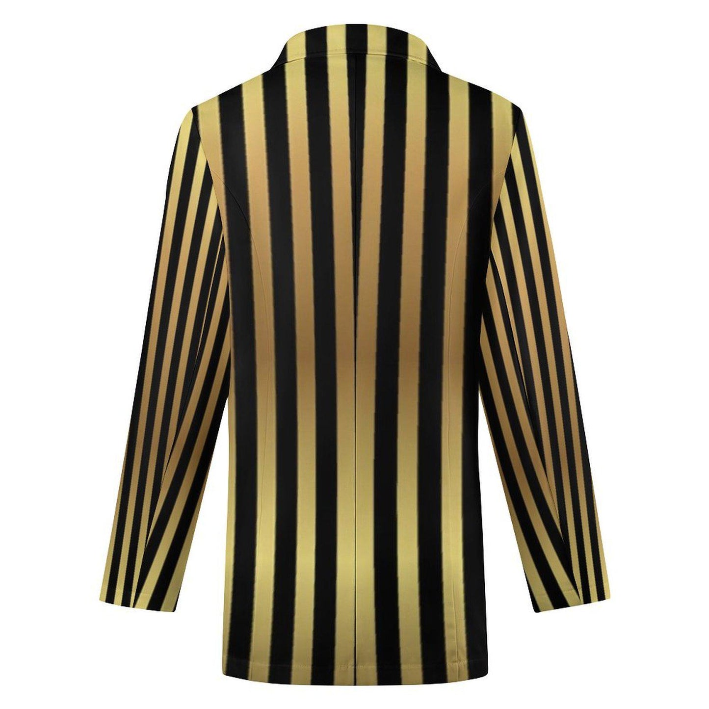 Women's Madison Ave Gold Black Pinstripe Sophisticated Formal Summer Blazer Jacket