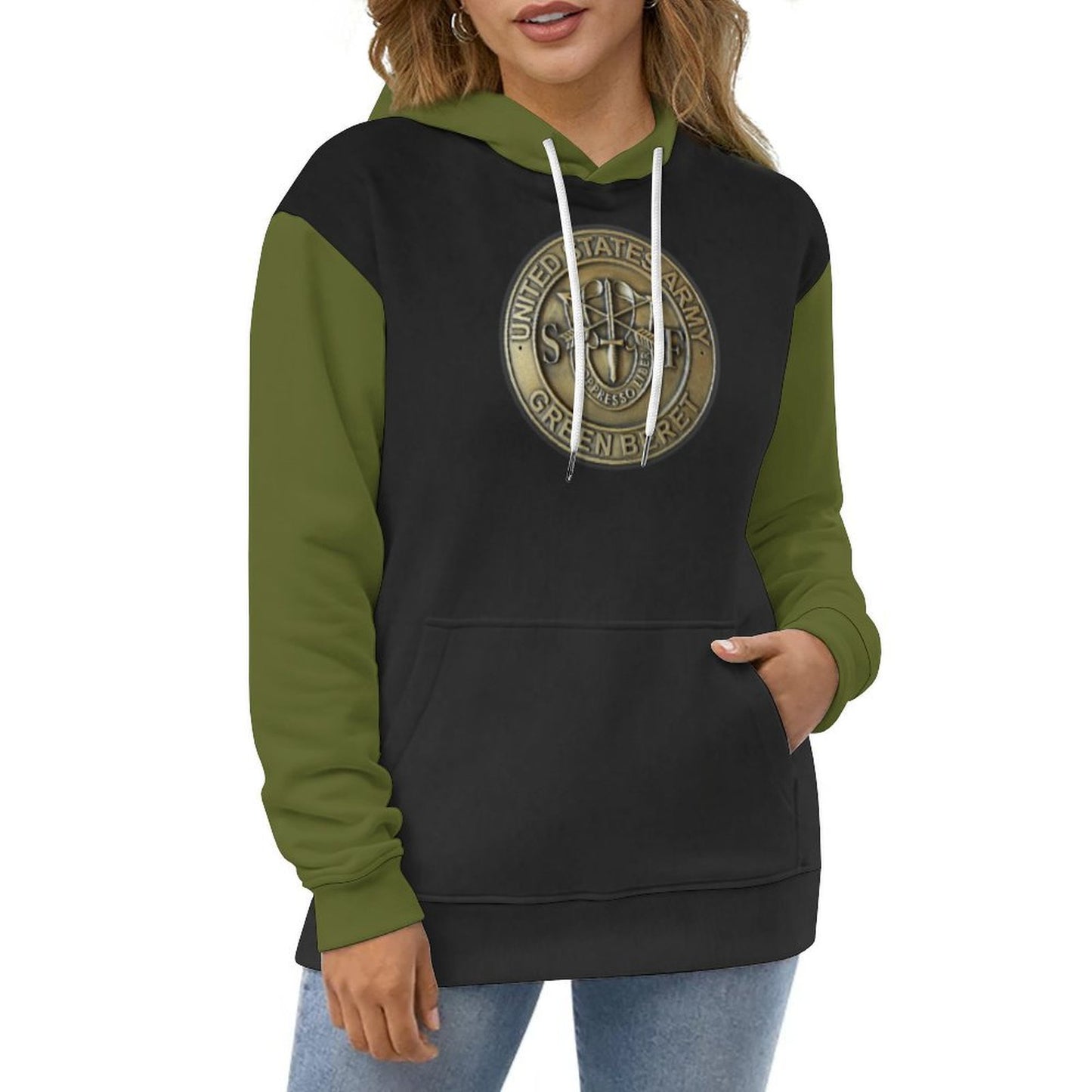 Men's Women's Madison Ave U.S. Green Beret EmblemSoft Double Layer Loose Fitting Hoodie