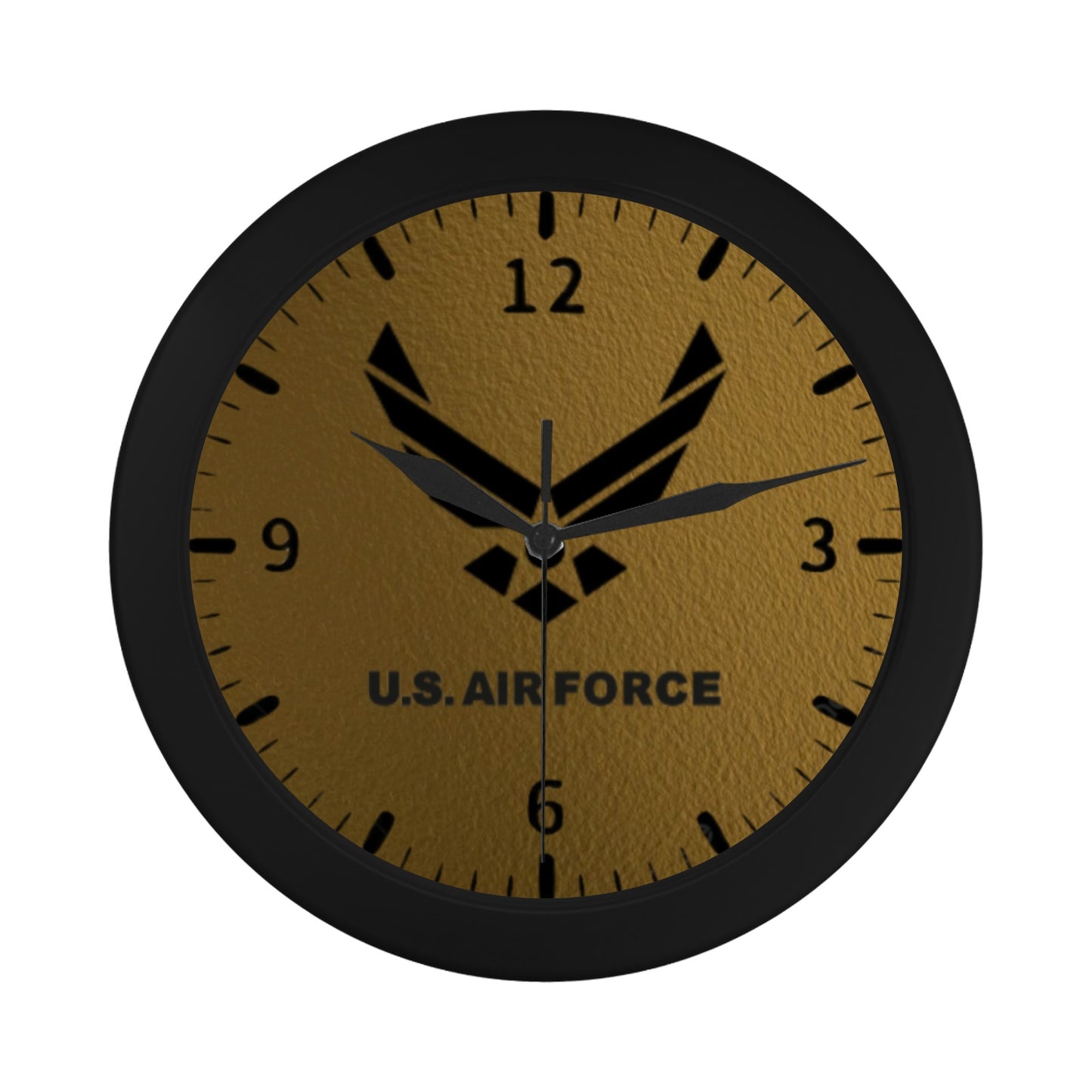 US Air Force W Bronze Background Outer Wall Clock Circular Plastic Wall clock