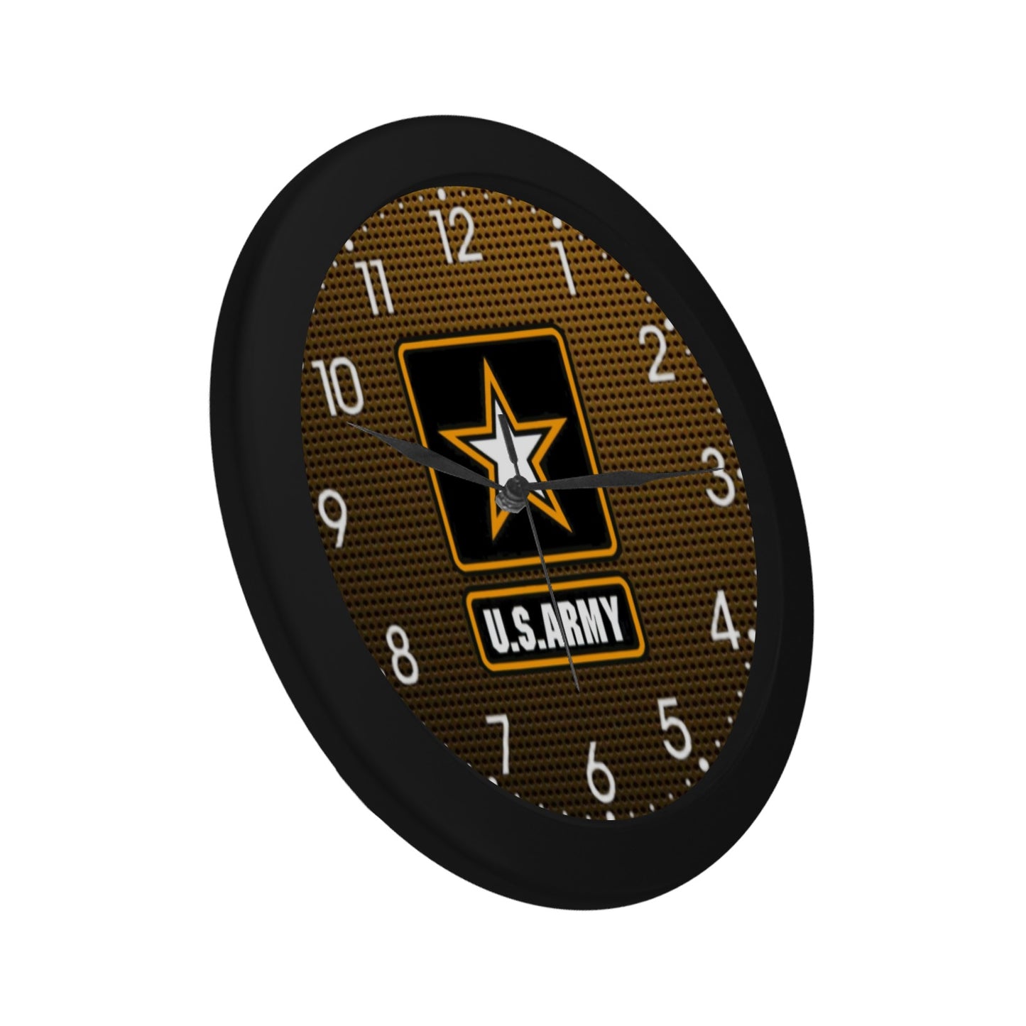 US Army Orange & Black Insignia With White Numerals Wall Clock Circular Plastic Wall clock