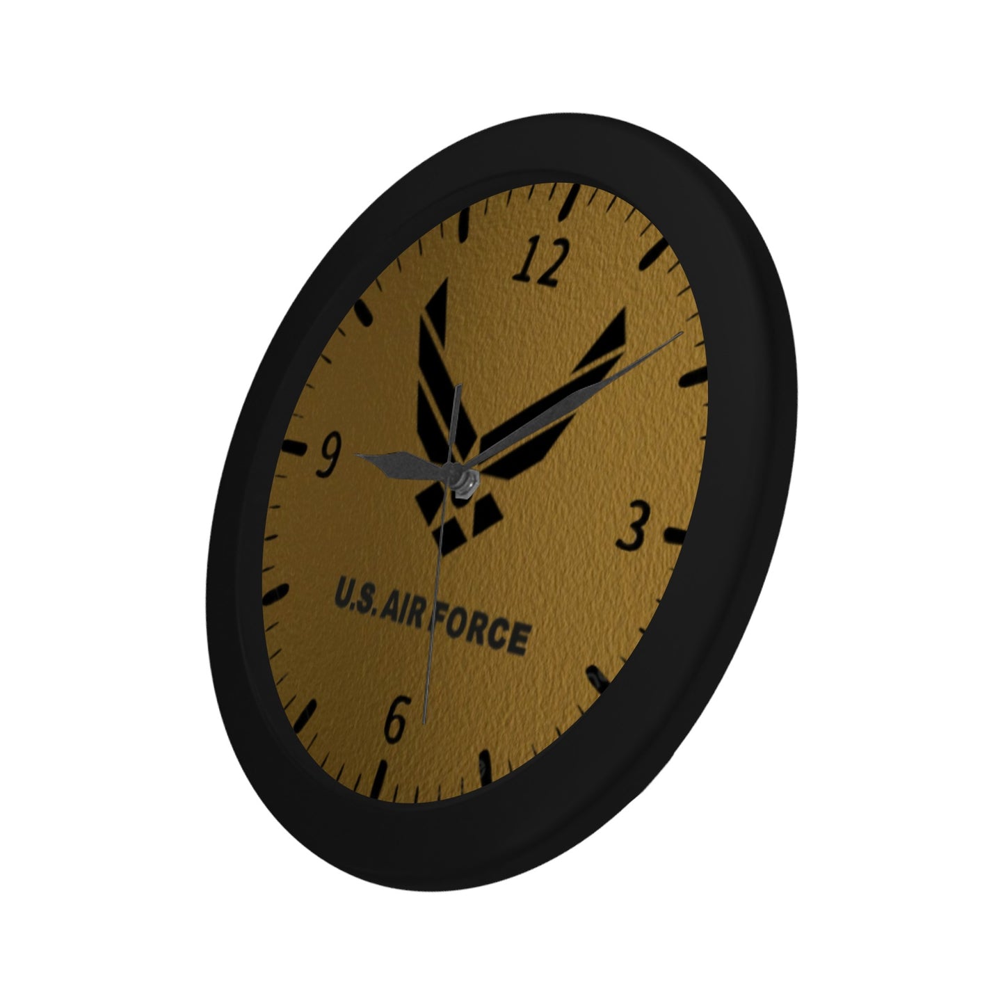US Air Force W Bronze Background Outer Wall Clock Circular Plastic Wall clock