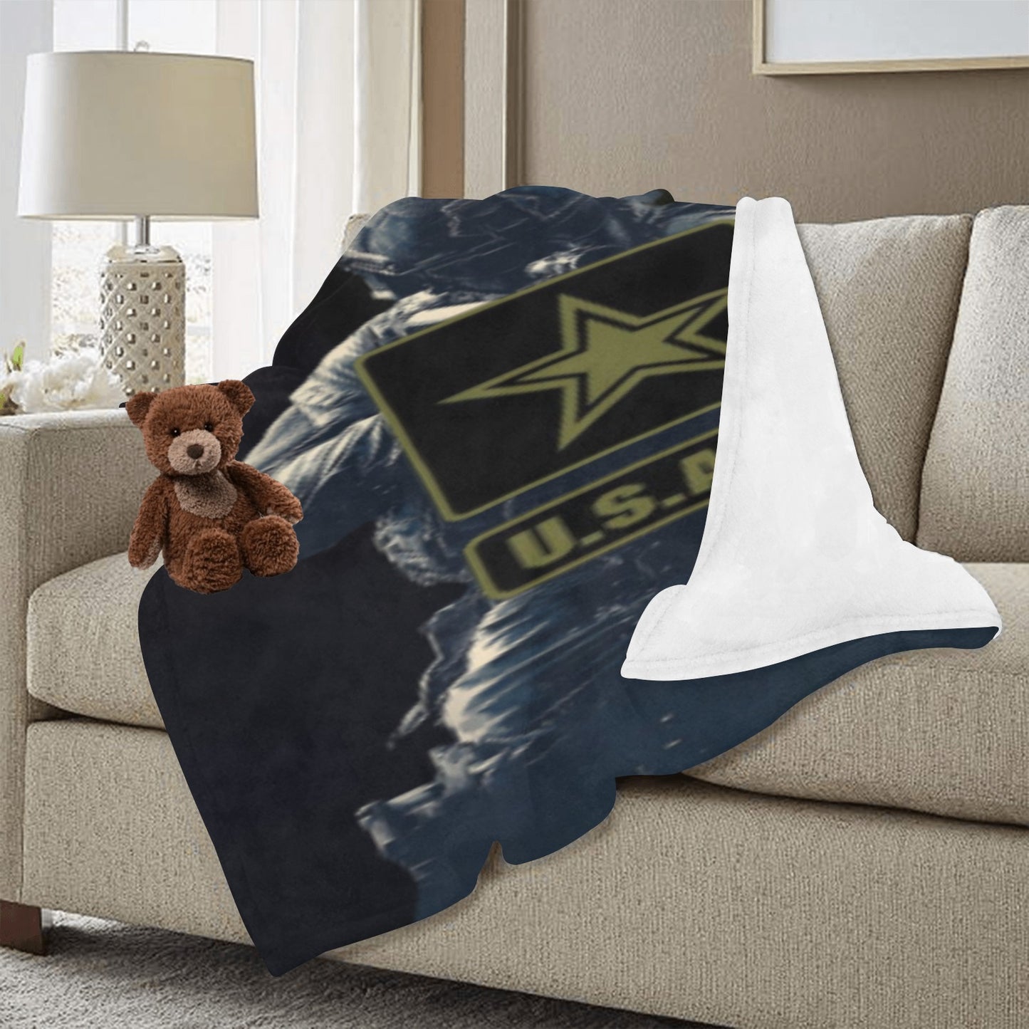 Large 70X80 Inch Microfleece Soft Warm US Army Soldier Insignia Monogram Blanket Ultra-Soft Micro Fleece Blanket 60"x80" (Thick) Name Rank Can Be Put On This Blanket...