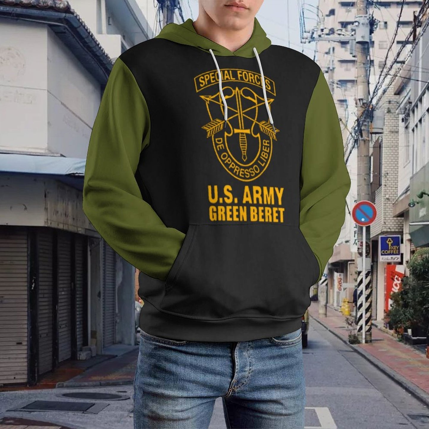 Men's Women's Madison Ave U.S. Green Beret Soft Double Layer Loose Fitting Hoodie