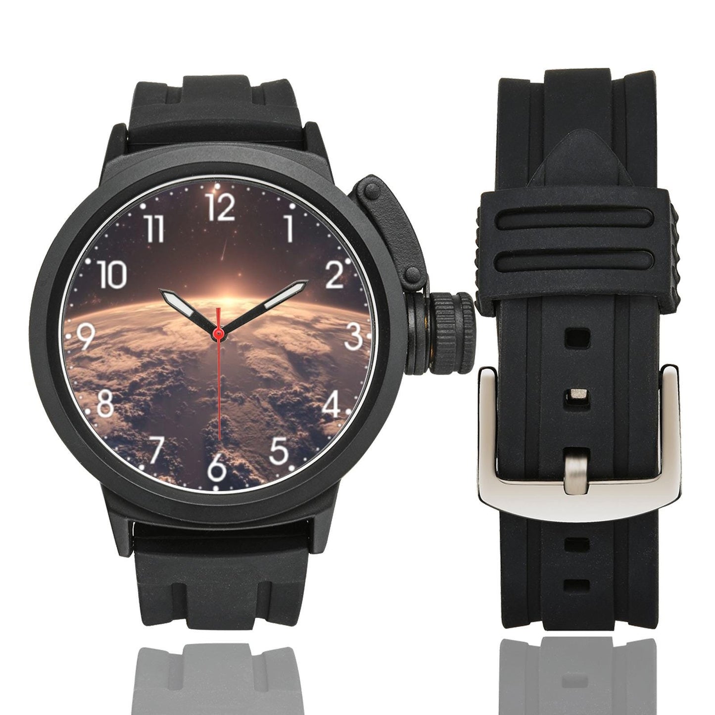 Men's Sunset Earth View Watch: Personalized Monogram, Numbered Edition