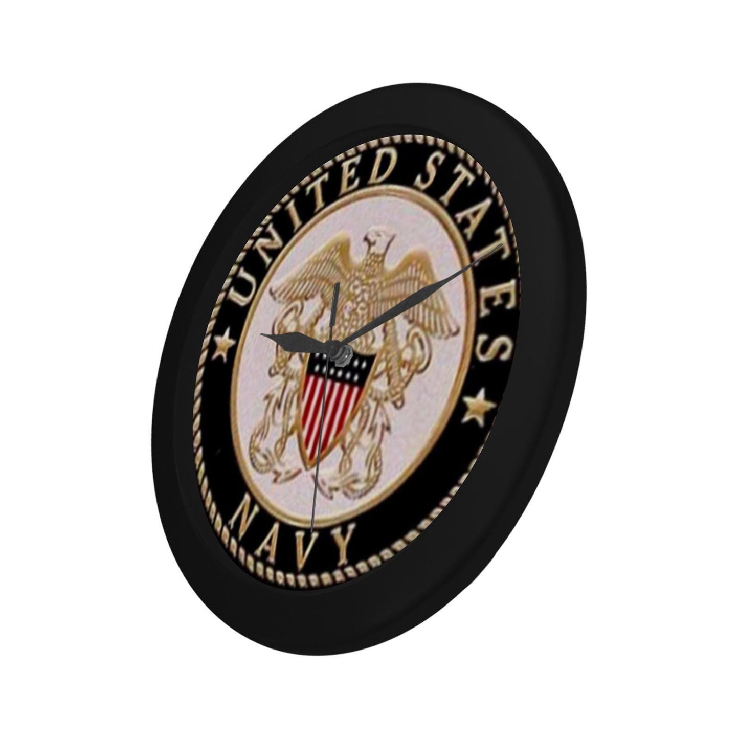 Personalized US Navy Wall Clock: Gold & White - 9.65 Inch