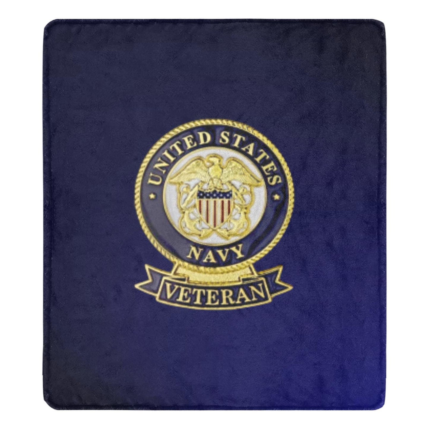 U.S. Navy Veteran Blanket: Micro Fleece Flannel, Deep Blue (70x80 Inch)