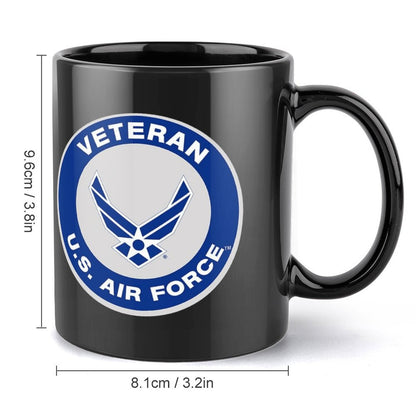 Naval Aviation Born To Fly Emblem On Black Ceramic Coffee Mug (Comes With Your Initials Or Rank And Name Free Of Charge On Mug!)