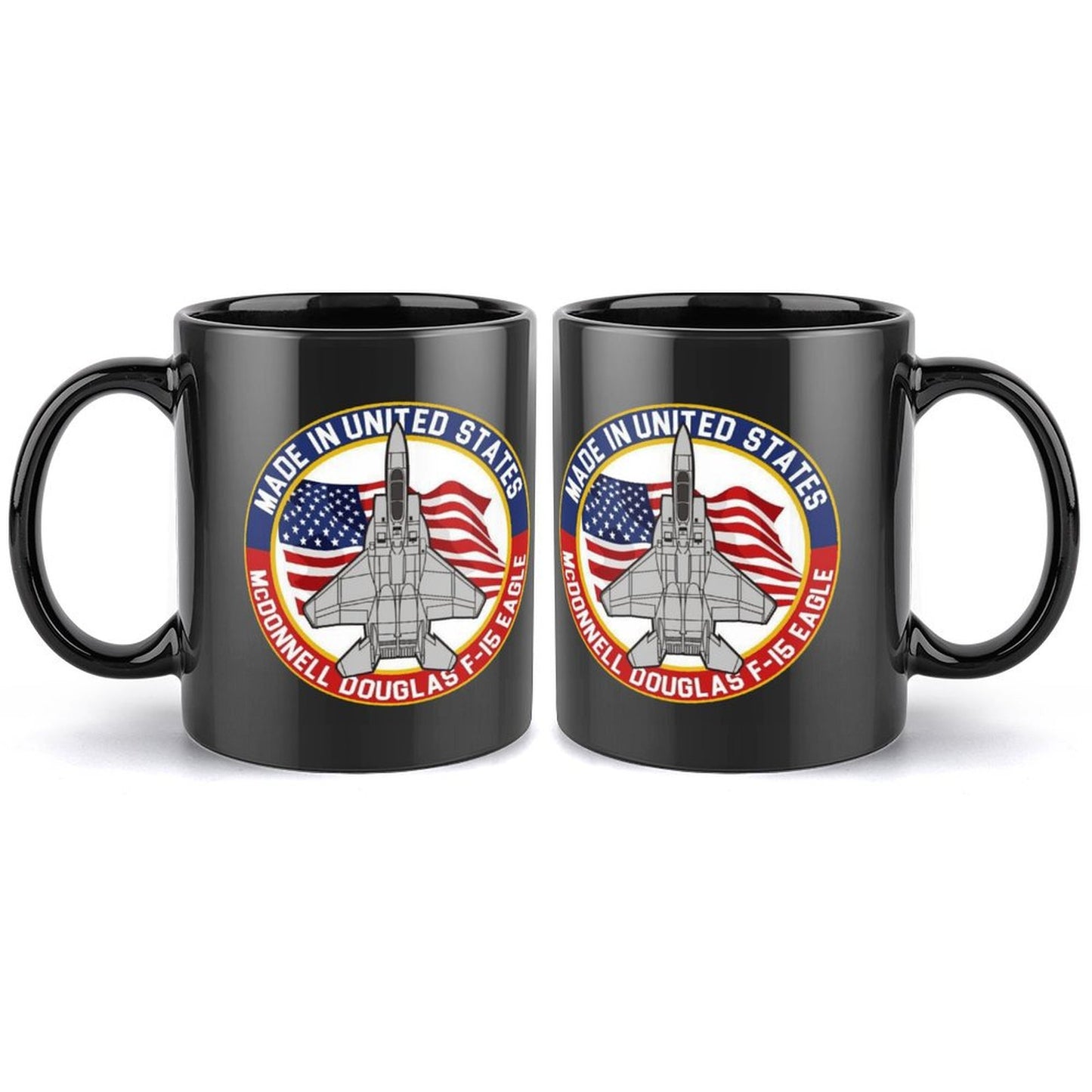 Naval Aviation Born To Fly Emblem On Black Ceramic Coffee Mug (Comes With Your Initials Or Rank And Name Free Of Charge On Mug!)