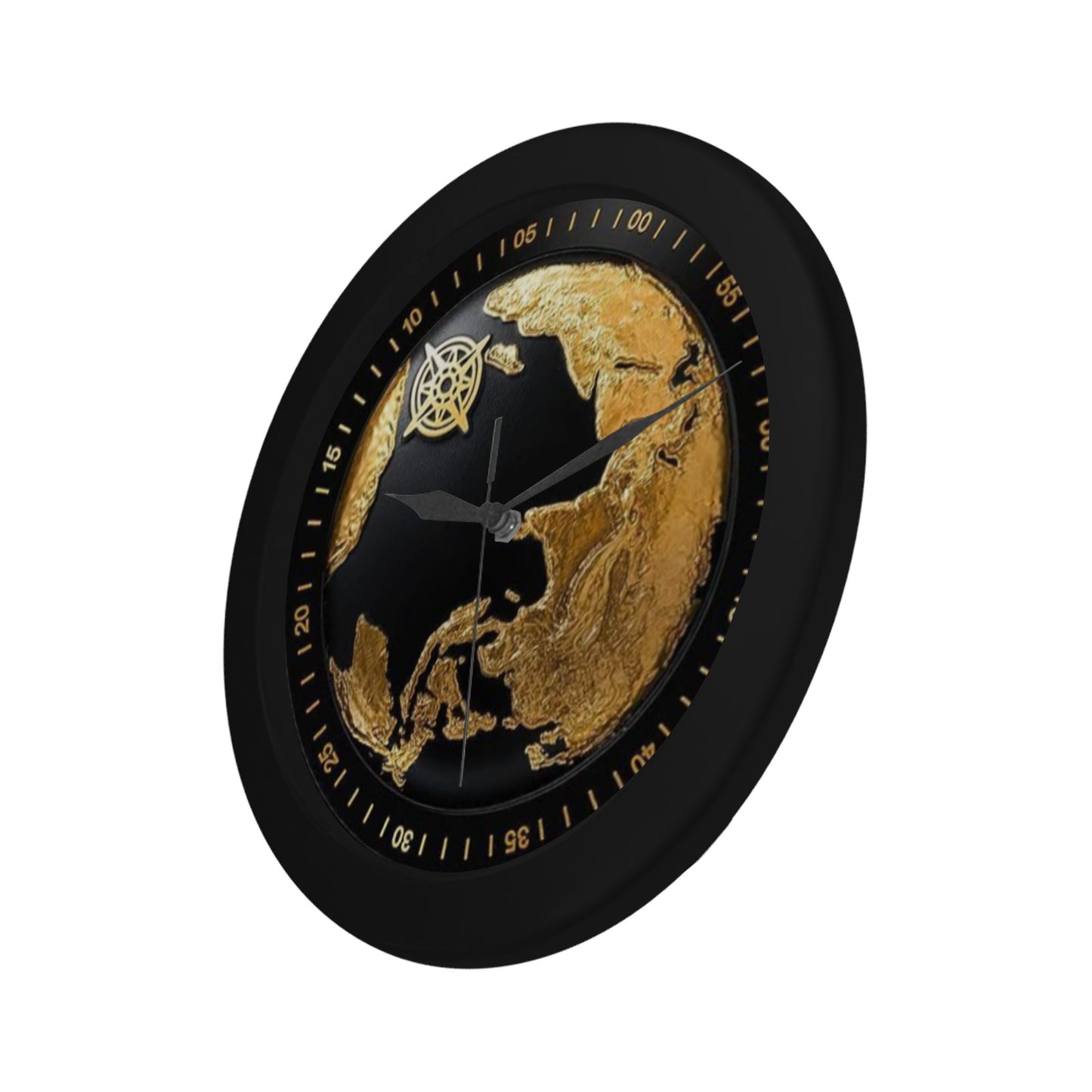 Men's 3D Skeleton Globe Of Earth In Bronze Outer Wall Clock Circular Plastic Wall clock