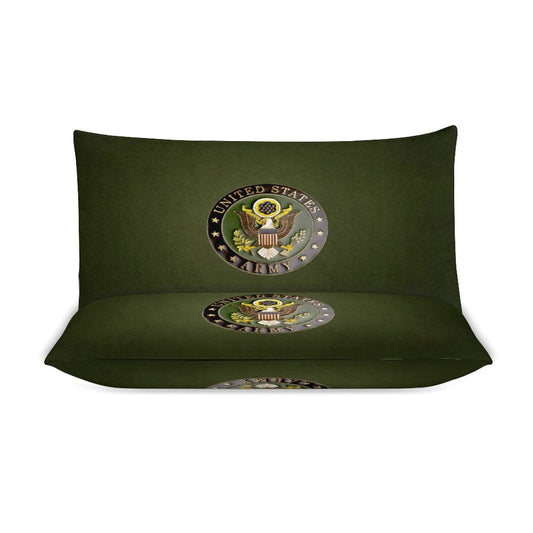 Madison Avenue U.S. Army Emblem Green 3-Piece Bedding Set 79"×90" (1 Quilt Cover + 2 Pillowcases) Comes With Name Or Rank Name On Quilt...