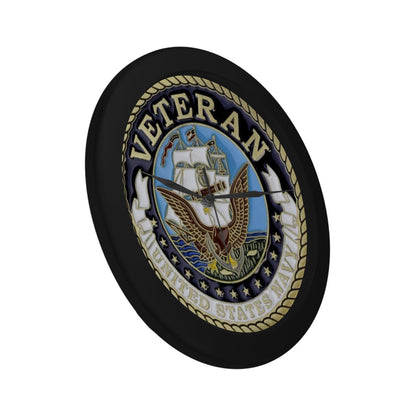 US Navy Veteran Gold White Black Outer Wall Clock Circular Plastic Wall clock