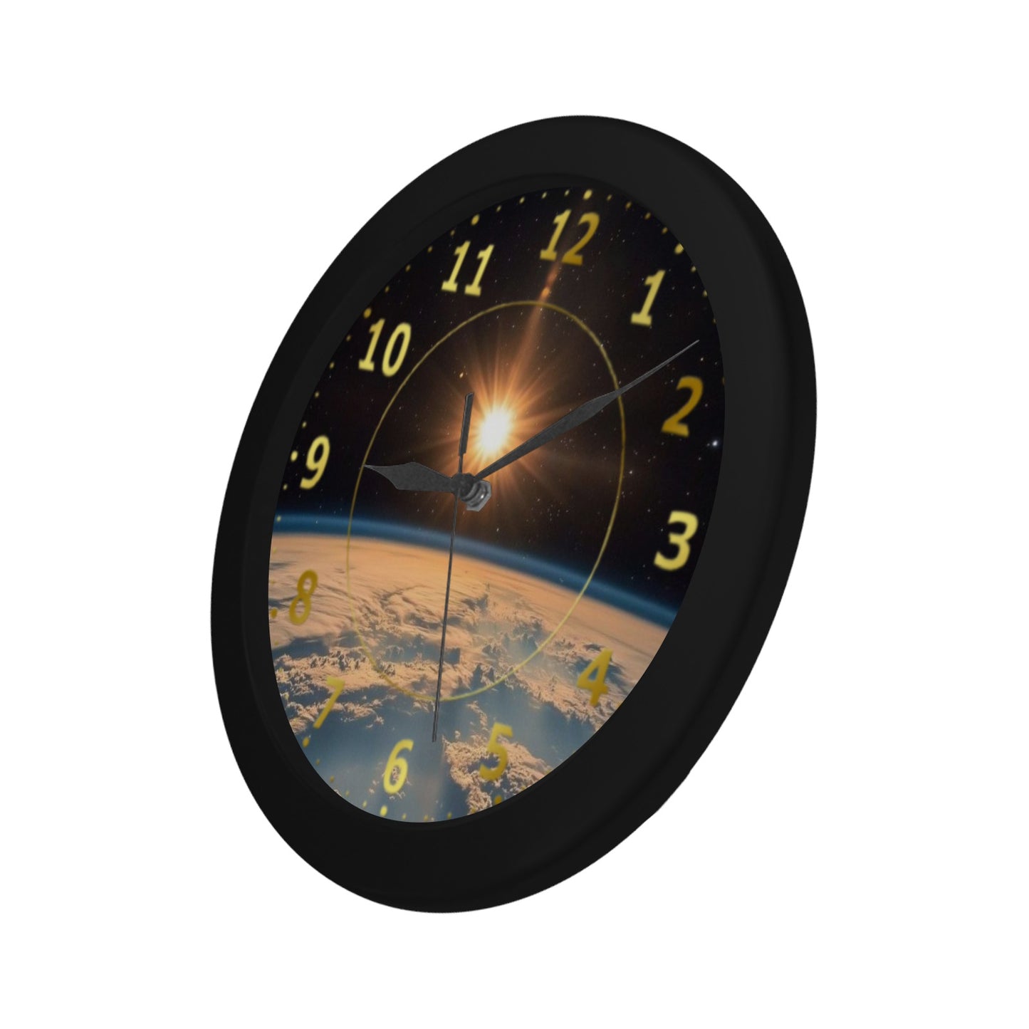 Men's Large Karman Line View Of The Earth Sunset From The Space Outer Wall Clock Circular Plastic Wall clock