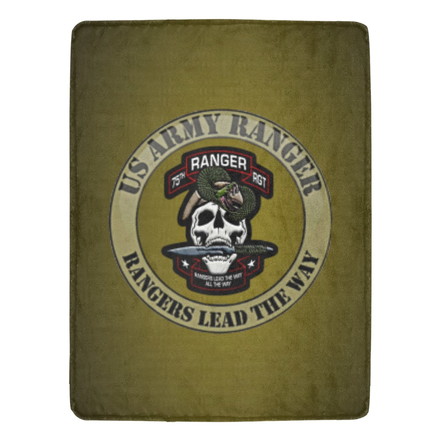 Very Large 70X80 Inch U.S. Army Ranger Insignia 95th Infantry Division Micro Fleece Soft Warm Blanket Name Rank Can Be Put On This Blanket...