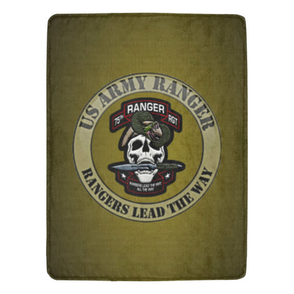Very Large 70X80 Inch U.S. Army Ranger Insignia 95th Infantry Division Micro Fleece Soft Warm Blanket Name Rank Can Be Put On This Blanket...