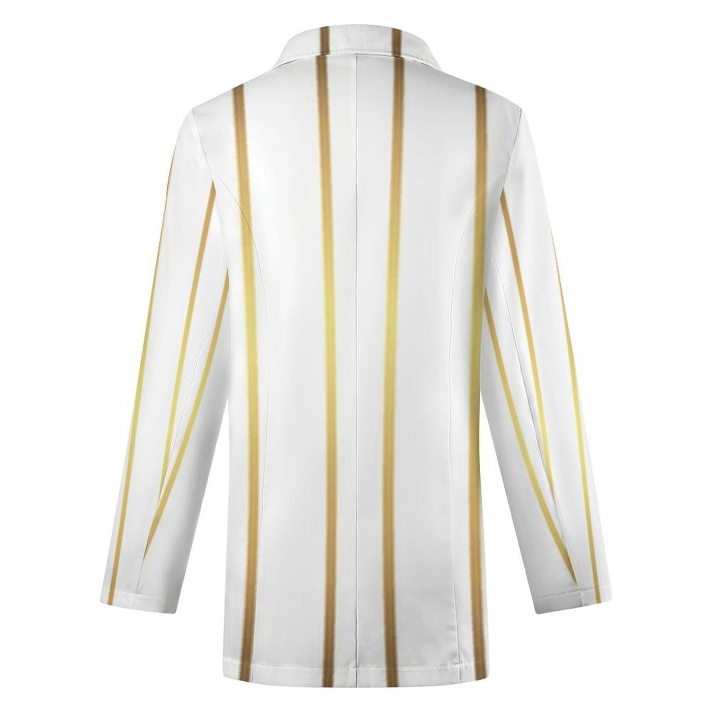 Women's White & Gold Pinstripe Summer Formal Event Fun Blazer Jacket...