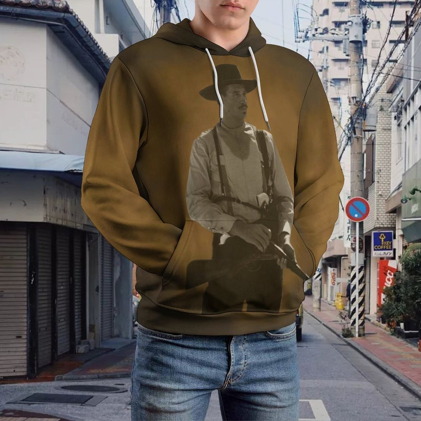 Men's Women's Doc Holliday (Val Kilmer) Double Layer Loose Soft Fitting Hoodie Double-Layer Hood All-Over Print Adult Hoodie