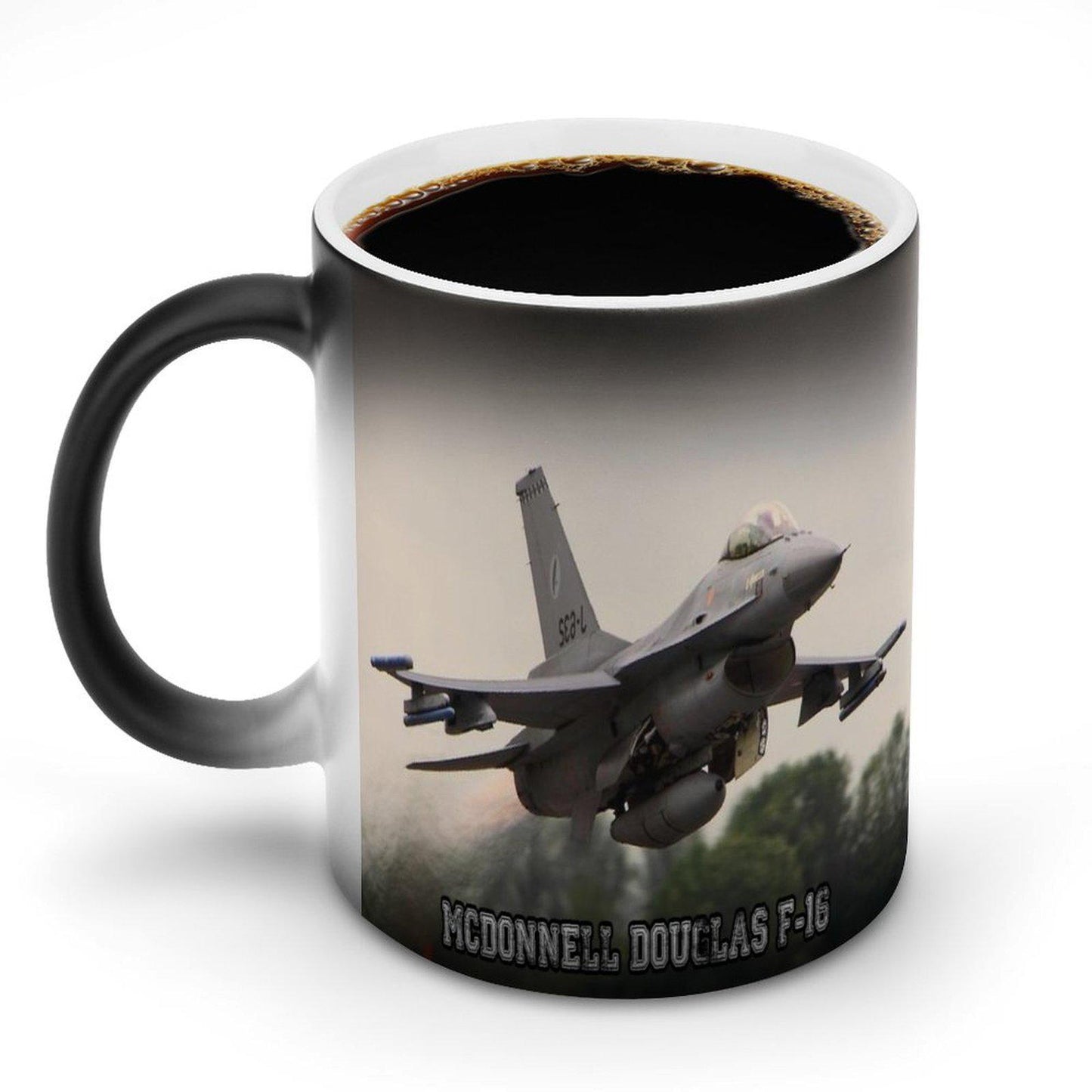 McDonnell Douglas F-16 Fighter Jet Heat Activated Coffee Mug