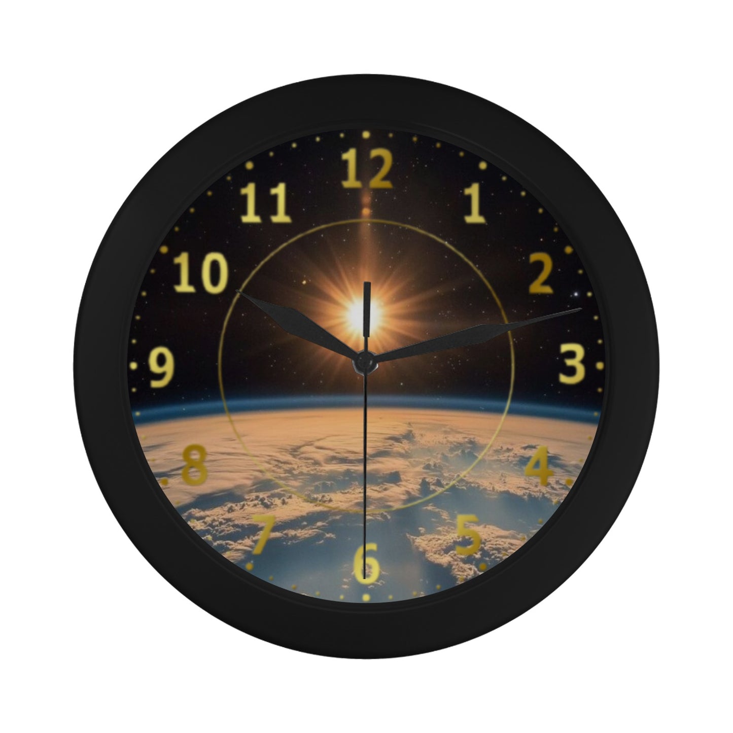Men's Large Karman Line View Of The Earth Sunset From The Space Outer Wall Clock Circular Plastic Wall clock