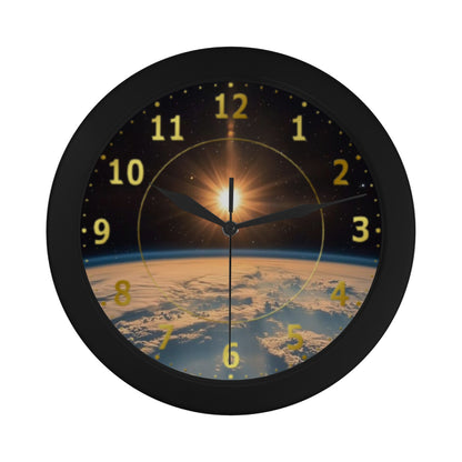 Men's Large Karman Line View Of The Earth Sunset From The Space Outer Wall Clock Circular Plastic Wall clock