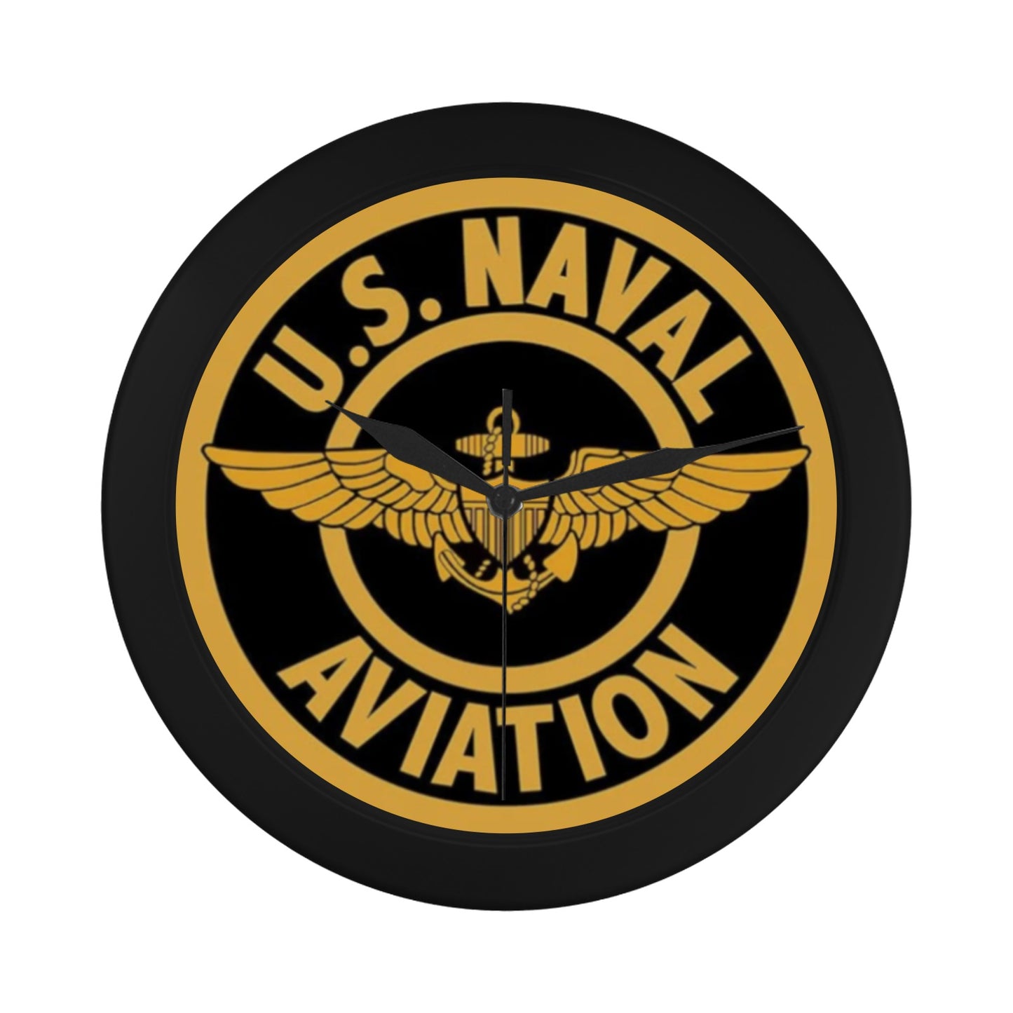 US Navy Gold Yellow Orange Black Outer Wall Clock Circular Plastic Wall clock