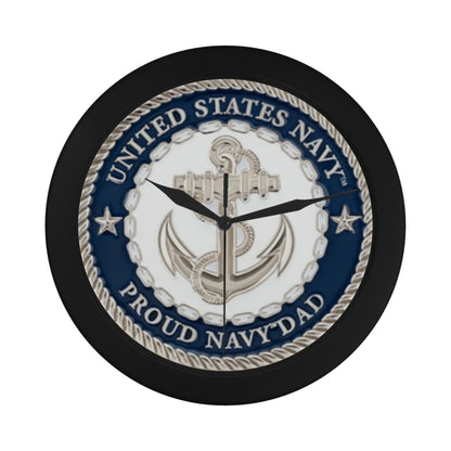 US Navy Gold Yellow Orange Black Outer Wall Clock Circular Plastic Wall clock