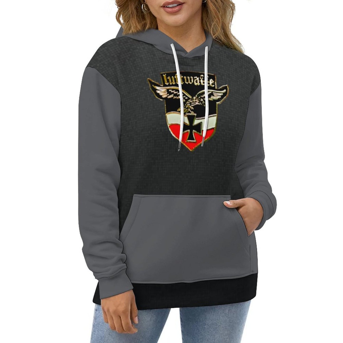 Men's Women's Luftwaffe Insign Soft Double Layer Loose Fitting Hoodie