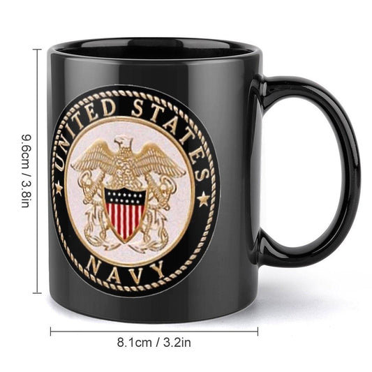 US Navy Emblem Ceramic Coffee Mug Comes With Buyer's Initial Or Rank & Name At No Additional Charge