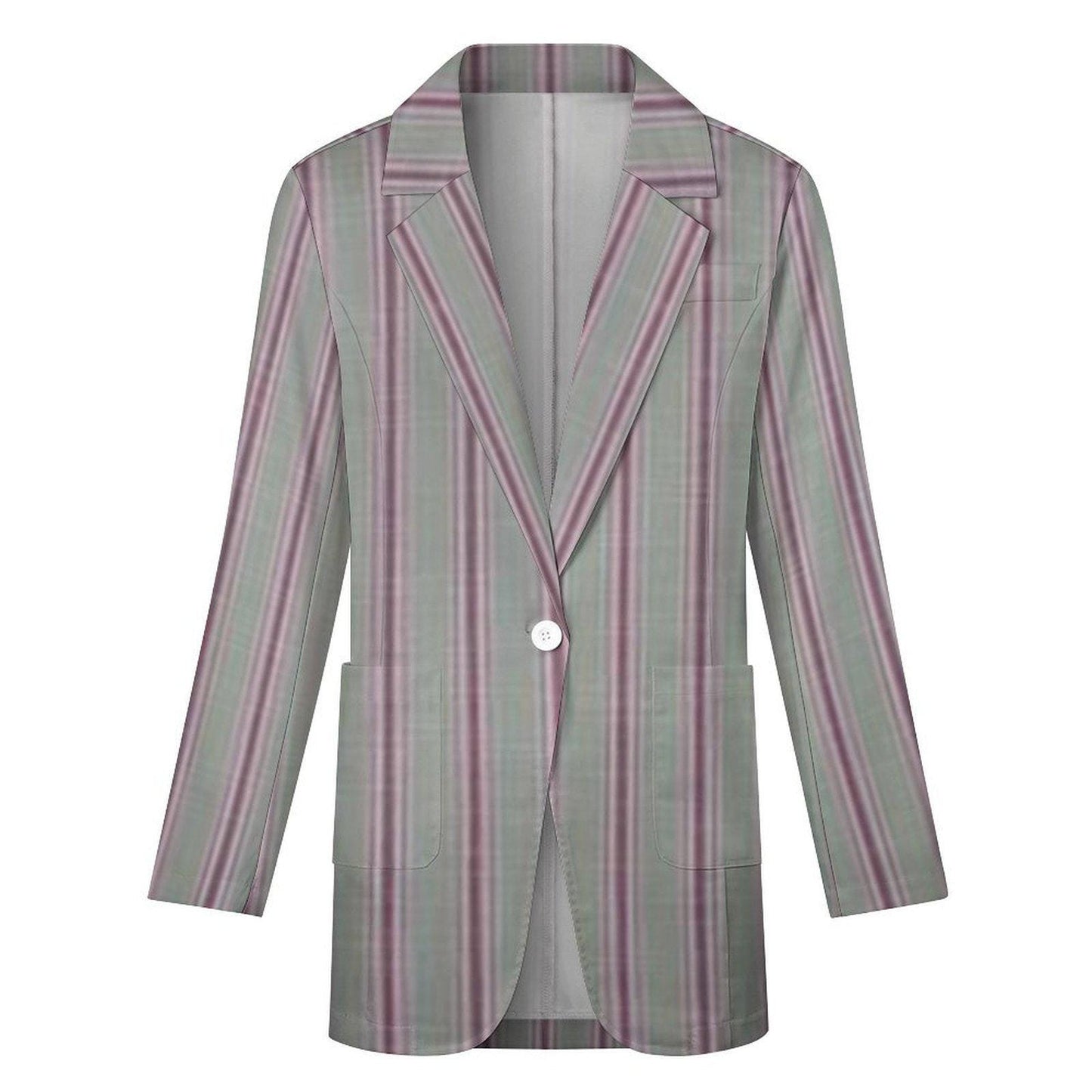 Women's Gray & Pink Pinstripe Summer Formal Fun Event Blazer Jacket...