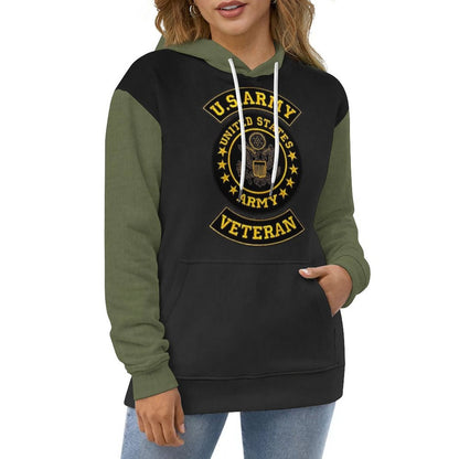 Men's Women's Madison Ave U.S. Army Veteran Black Green Soft Double Layer Loose Fitting Hoodie