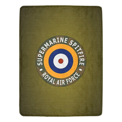 Army Green Large 70X80 Inch Micro Fleece W Vickers SuperMarine Spitfire Insignia Monogram Blanket Ultra-Soft Micro Fleece Blanket 60"x80" (Thick) Name Rank Can Be Put On This Blanket...