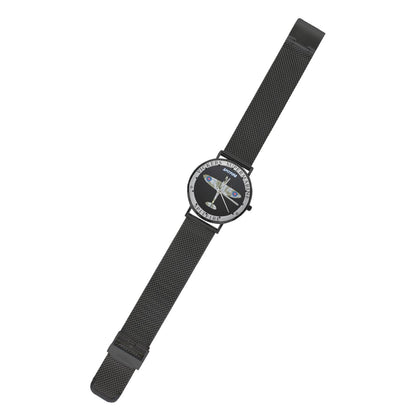 Men's Women's Vickers SuperMarine Spitfire W Black Carbon Fiber Background Waterproof Monogram Black Stainless Steel Dress Aviator Watch Come With Name Or Name And Rank On Dial...