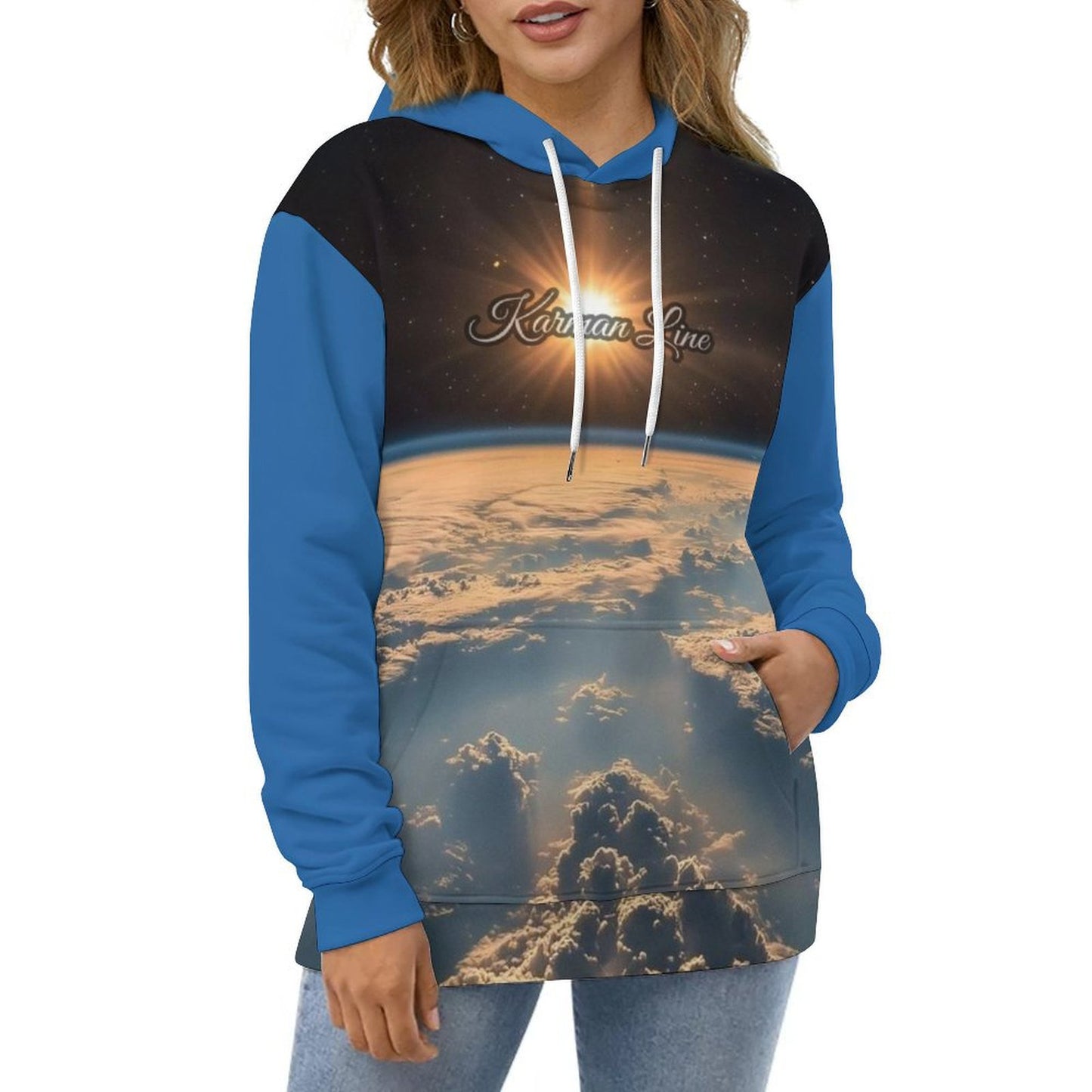 Men's Women's Karman Line of Space And Earth Print Hoodie Double-Layer Hood All-Over Print Adult Hoodie
