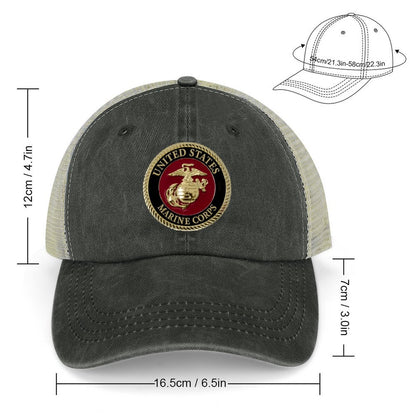 U.S. Marine Corps Insignia Cowboy Hat Denim Trucker Hat