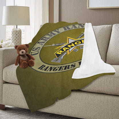 Army Green With US Army Rangers Yellow Black Insignia 70X80 Inch Large Micro Fleece Monogram Blanket Ultra-Soft Micro Fleece Blanket 60"x80" (Thick) Name Rank Can Be Put On This Blanket...