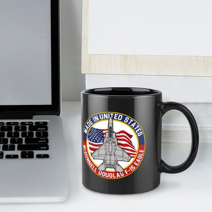 Naval Aviation Born To Fly Emblem On Black Ceramic Coffee Mug (Comes With Your Initials Or Rank And Name Free Of Charge On Mug!)