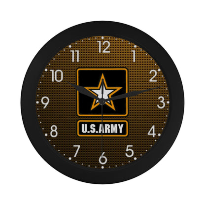 US Army Orange & Black Insignia With White Numerals Wall Clock Circular Plastic Wall clock