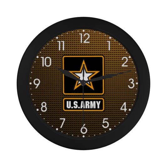 US Army Orange & Black Insignia With White Numerals Wall Clock Circular Plastic Wall clock